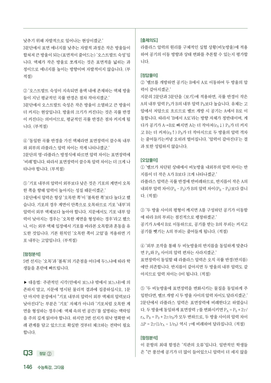 함정 분석 — 6월 모평 적중 챕터(18강 라플라스 압력) 해설